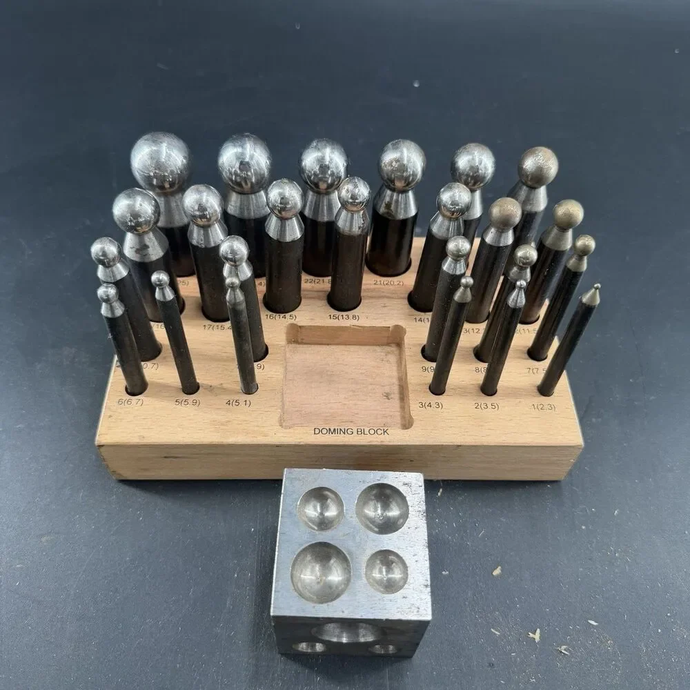 25 Piece Dapping Doming Punch Block Set 2.3 mm to 25 mm Jewelry Making Metal